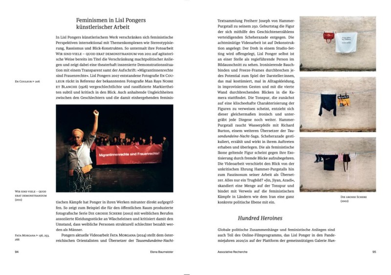 Doppelseite aus dem Buch Lisl Ponger: Semiotische Geister / Semiotic Ghosts