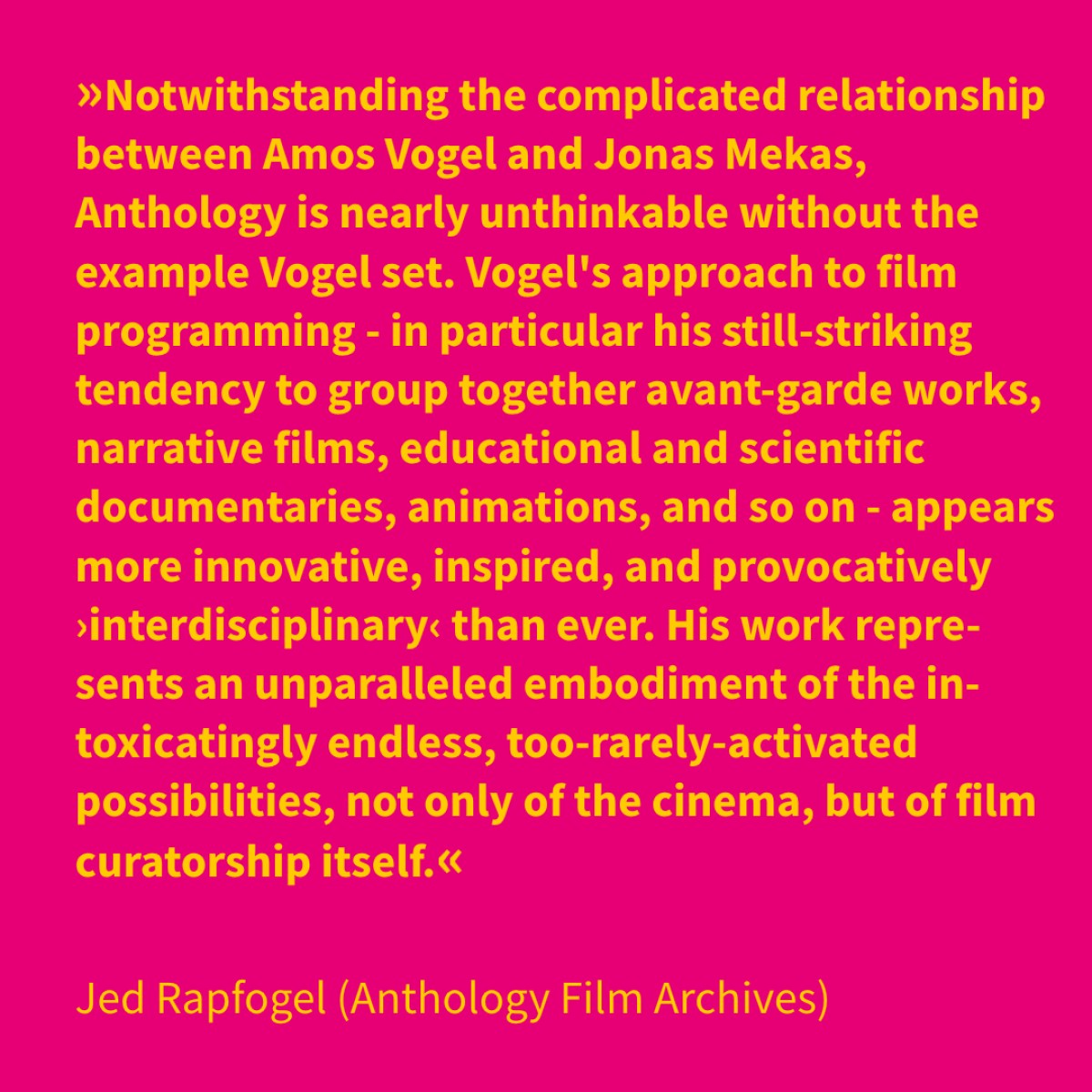 Jed Rapfogel (Anthology Film Archives)