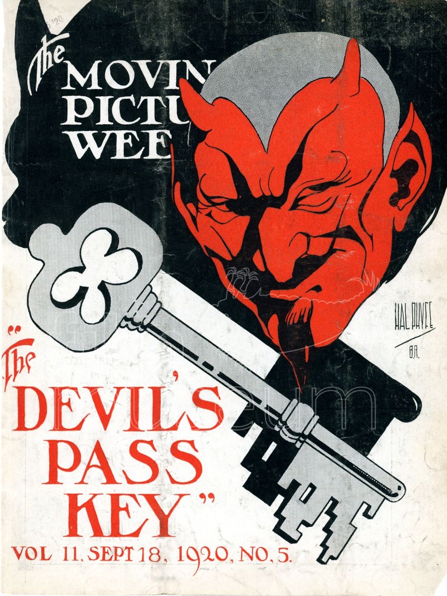 Cover von Moving Picture Weekly mit Werbung zu "The Devil’s Passkey", 1920
