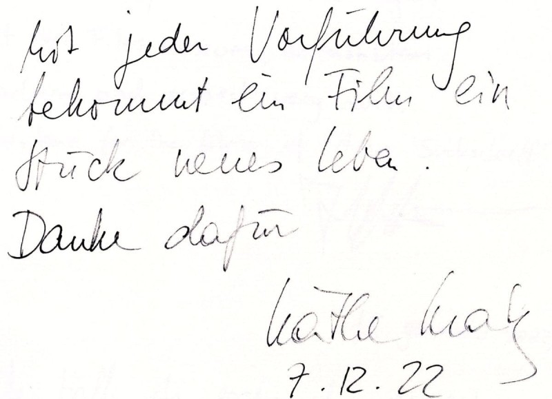 Käthe Kratz (Gästebucheintrag 2022) Käthe Kratz (Gästebucheintrag 2022)