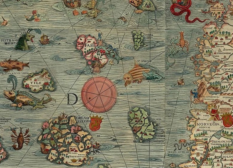 Detail aus der „Carta Marina“ von Olaus Magnus, 1539 (Abbildung: Wikimedia Commons)