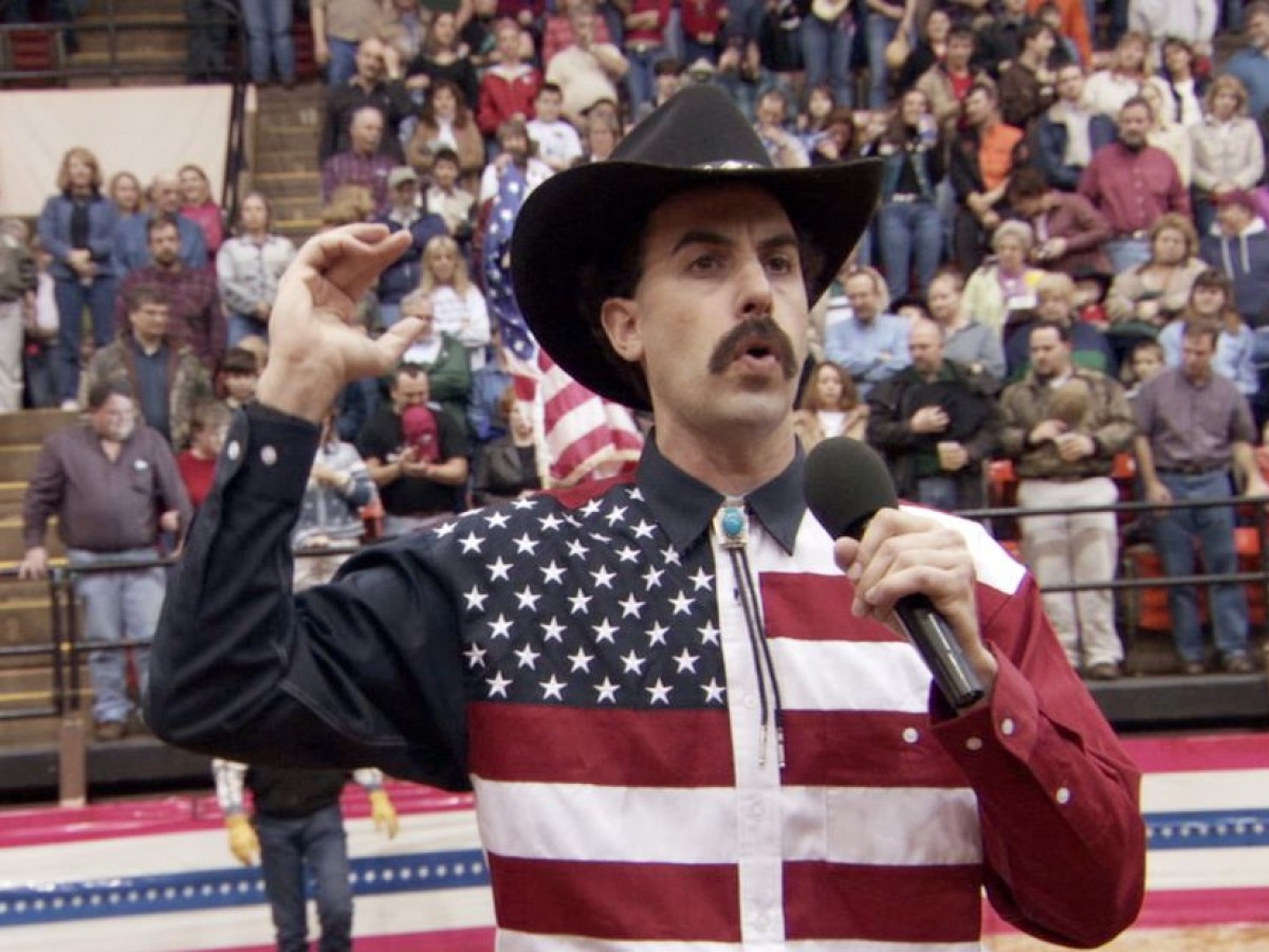 Borat: Cultural Learnings
of America for Make Benefit Glorious Nation of Kazakhstan, 2006, Larry Charles Borat: Cultural Learnings of America
for Make Benefit Glorious Nation of Kazakhstan, 2006, Larry Charles