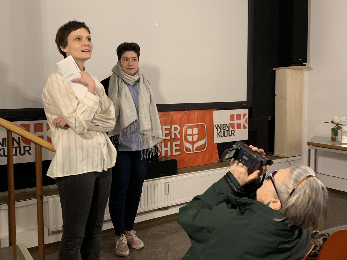 Stefanie Zingl und Amira Ben Saoud (Riot Festival) im WIFAR - Wiener Filmarchiv der Arbeiterbewegung, 5. März 2019 (Foto: ÖFM © Katharina Müller)