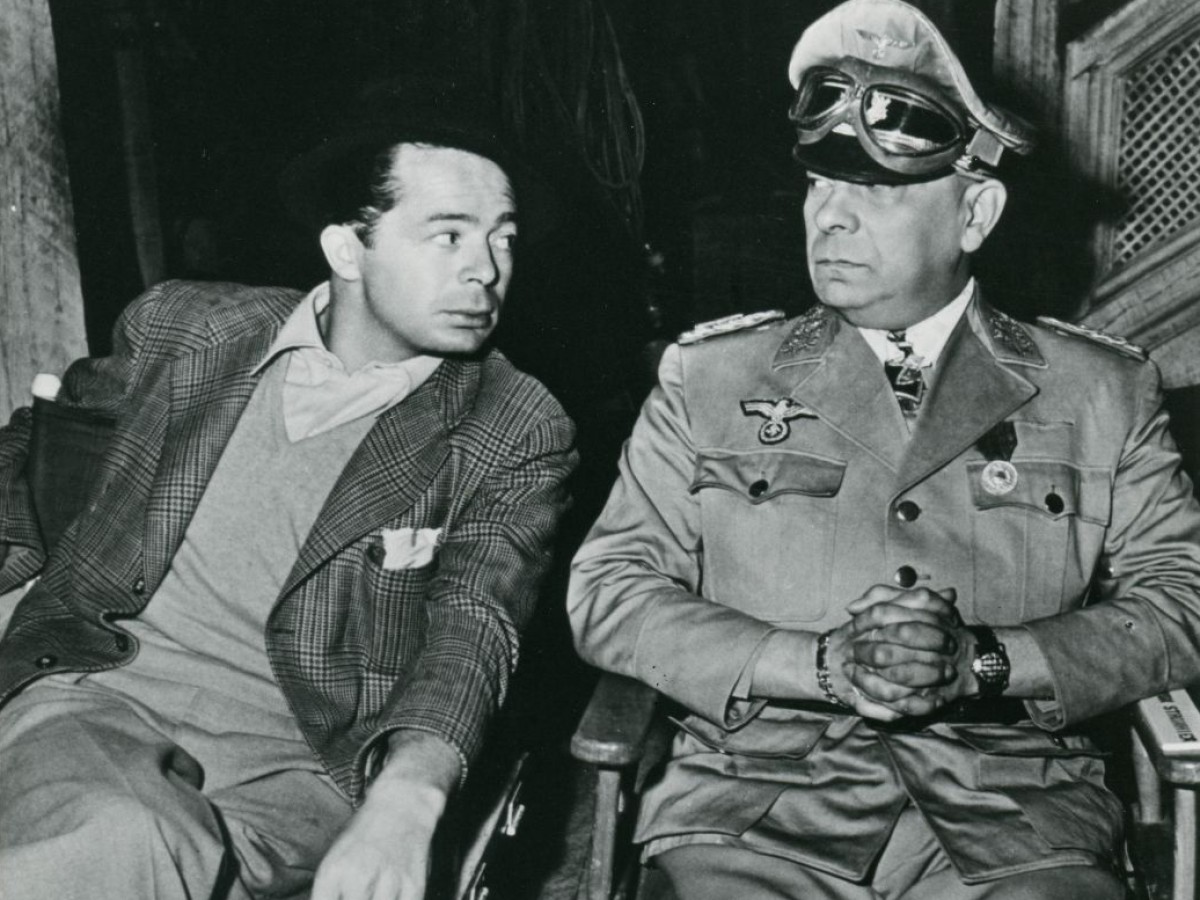 Billy Wilder and Erich von Stroheim on the set of "Five Graves to Cairo"